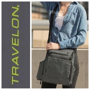 Travelon Charcoal Unisex Tote Messenger Bag